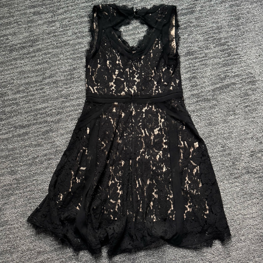Heartloom Black and Nude Lace Dress Sz M Party Formal Minimalist Chic Whimsygoth - Picture 3 of 10